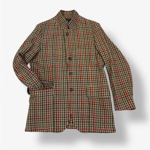 Drakes Plaid Tweed Wool Jacket